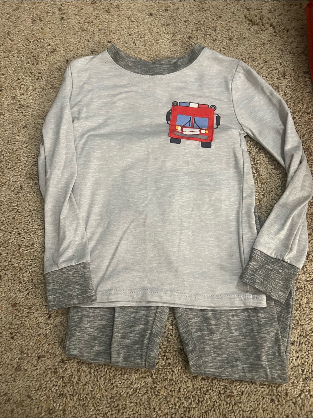Tahari Kids Grey Fire Truck Pajama Set